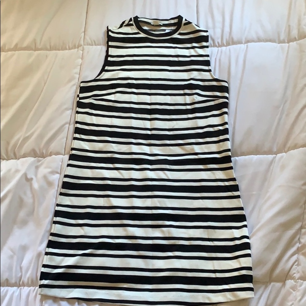 Garage Black and White Striped Bodycon Dress